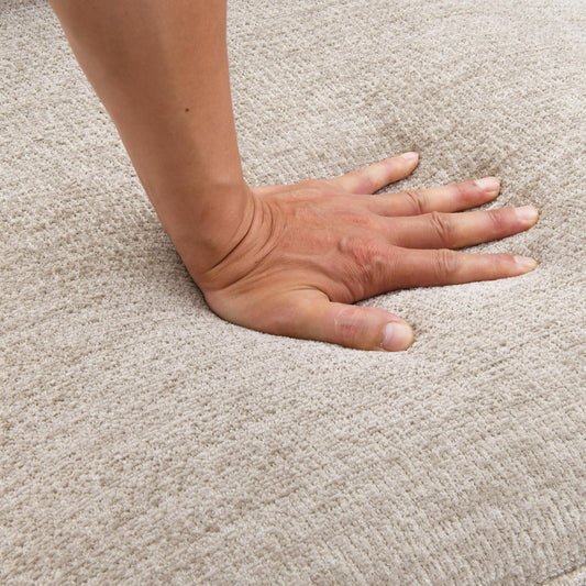 Transitional Chenille Armchair with Soft Track Arms and Walnut Wood Trim