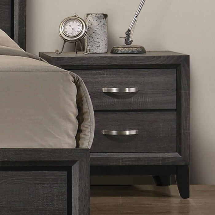 Contemporary Two-Tone Nightstand – Engineered Wood, Panel Fronts and Wooden Legs