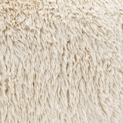 Contemporary Faux Fur Swivel Chair – Plush Shaggy Texture, Full Swivel + Ball Pillows