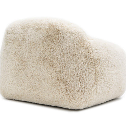 Contemporary Faux Fur Swivel Chair – Plush Shaggy Texture, Full Swivel + Ball Pillows