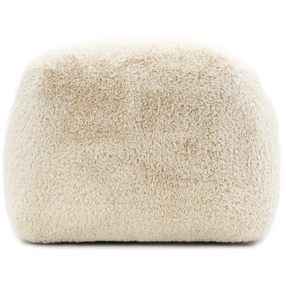 Contemporary Faux Fur Swivel Chair – Plush Shaggy Texture, Full Swivel + Ball Pillows