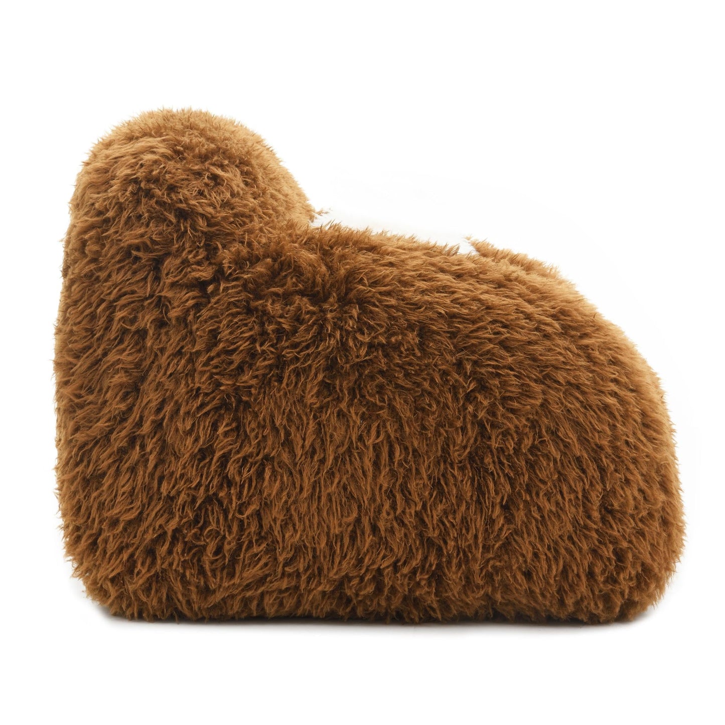 Contemporary Faux Fur Swivel Chair – Plush Shaggy Texture, Full Swivel + Ball Pillows