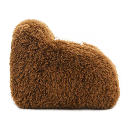 Contemporary Faux Fur Swivel Chair – Plush Shaggy Texture, Full Swivel + Ball Pillows
