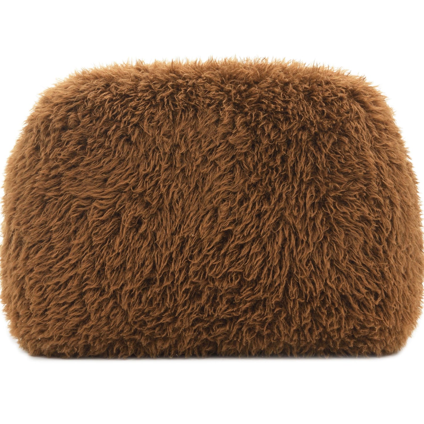Contemporary Faux Fur Swivel Chair – Plush Shaggy Texture, Full Swivel + Ball Pillows