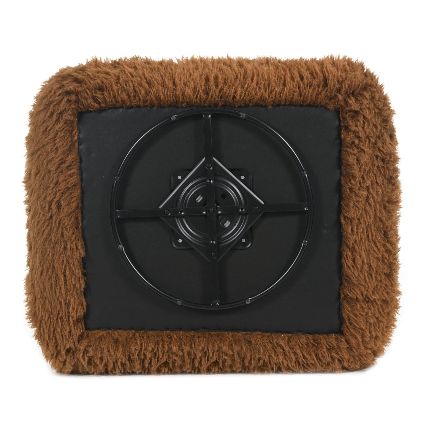 Contemporary Faux Fur Swivel Chair – Plush Shaggy Texture, Full Swivel + Ball Pillows