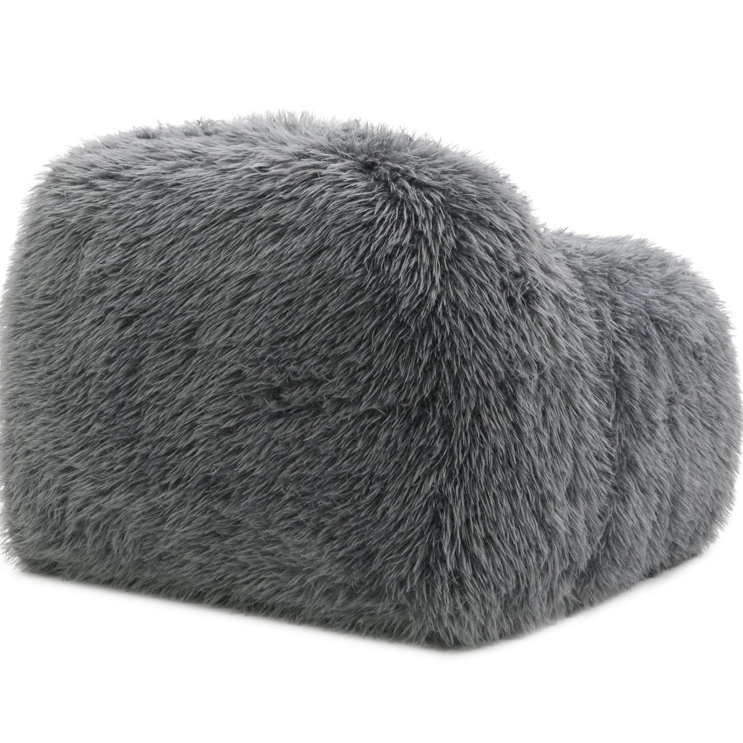 Contemporary Faux Fur Swivel Chair – Plush Shaggy Texture, Full Swivel + Ball Pillows