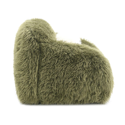 Contemporary Faux Fur Swivel Chair – Plush Shaggy Texture, Full Swivel + Ball Pillows