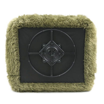 Contemporary Faux Fur Swivel Chair – Plush Shaggy Texture, Full Swivel + Ball Pillows