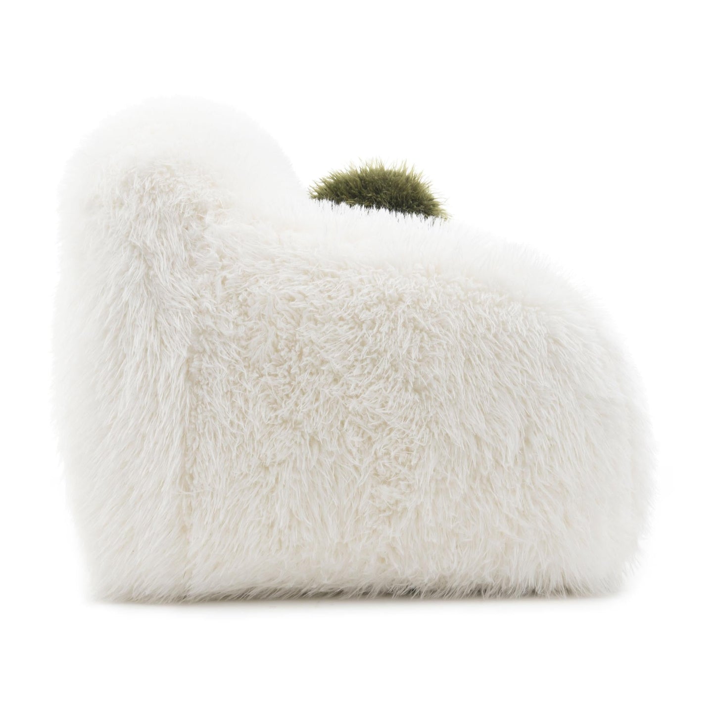 Contemporary Faux Fur Swivel Chair – Plush Shaggy Texture, Full Swivel + Ball Pillows
