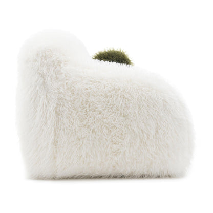 Contemporary Faux Fur Swivel Chair – Plush Shaggy Texture, Full Swivel + Ball Pillows