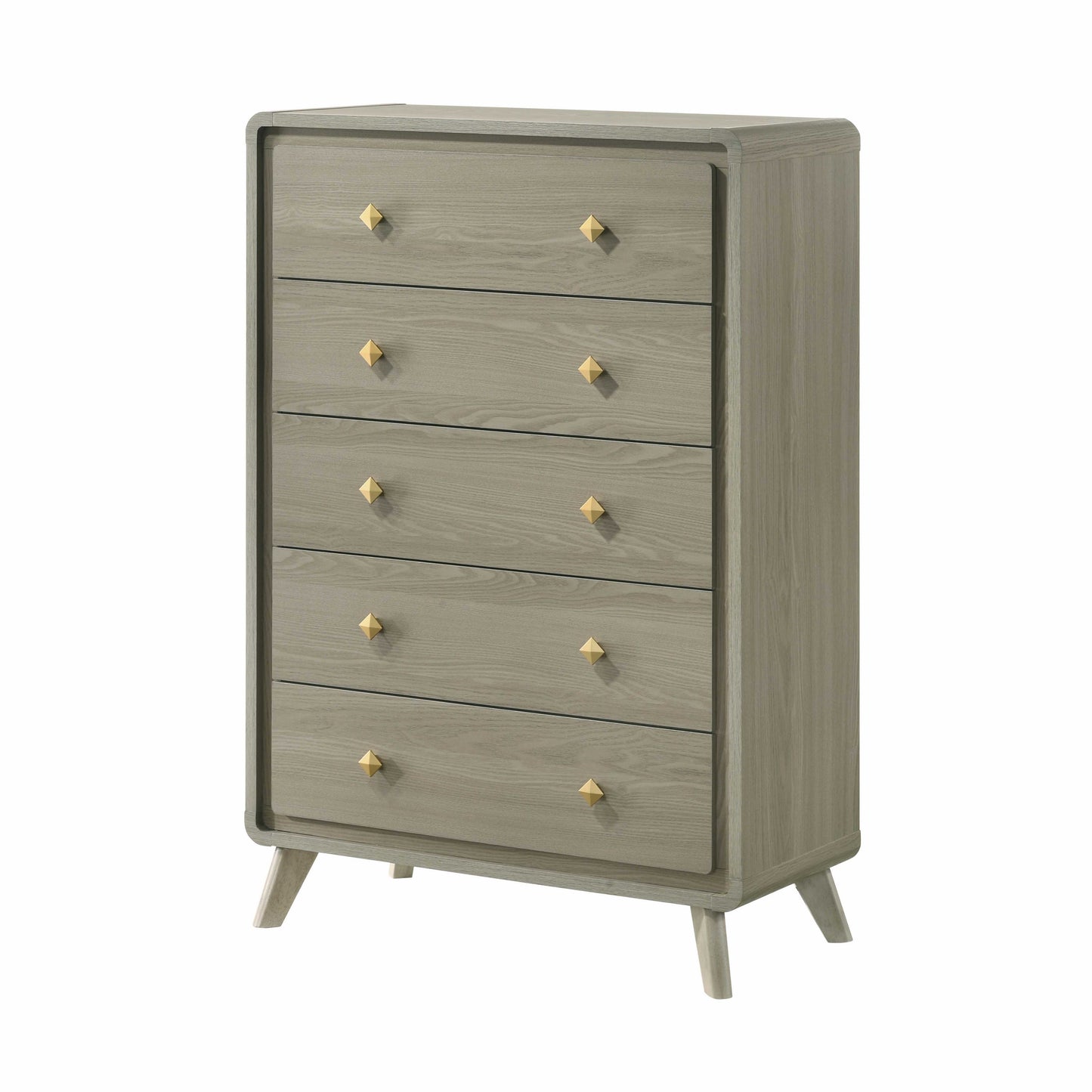 Modern Gray Chest with Gold Drawer Pulls