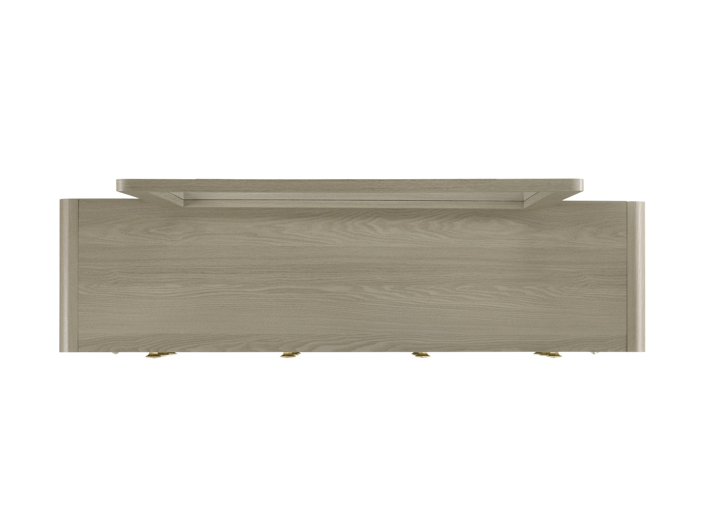 Modern Gray Rubberwood Dresser – Gold Metal Knobs and English Dovetail Drawers