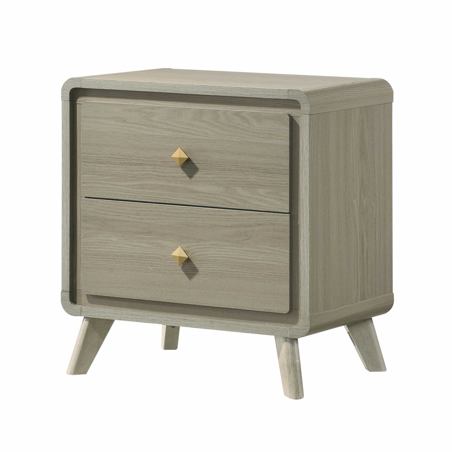 Modern Gray Nightstand with Smooth-Glide Drawers