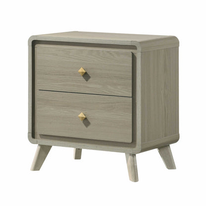 Modern Gray Nightstand with Smooth-Glide Drawers