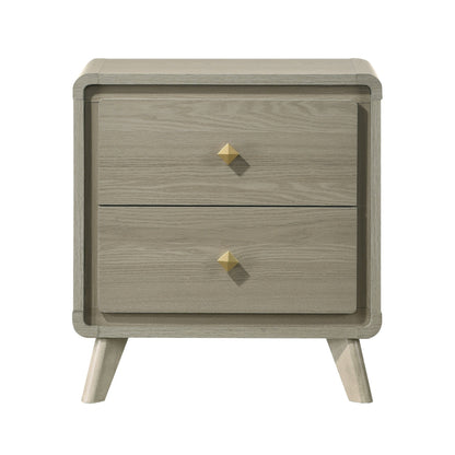 Modern Gray Nightstand with Smooth-Glide Drawers