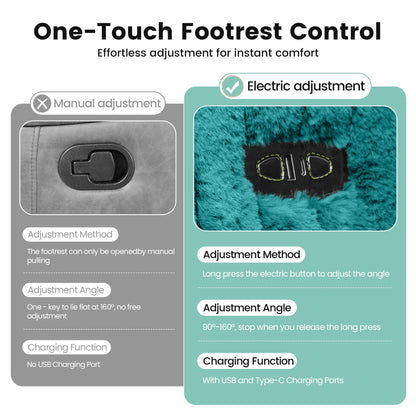 Contemporary Power Glider Recliner w/ Swivel – Pillow Fill, Curved Arms