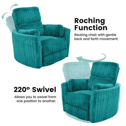 Contemporary Power Glider Recliner w/ Swivel – Pillow Fill, Curved Arms