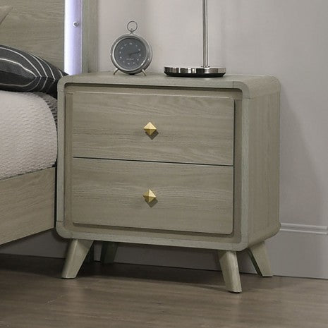 Modern Gray Nightstand with Smooth-Glide Drawers