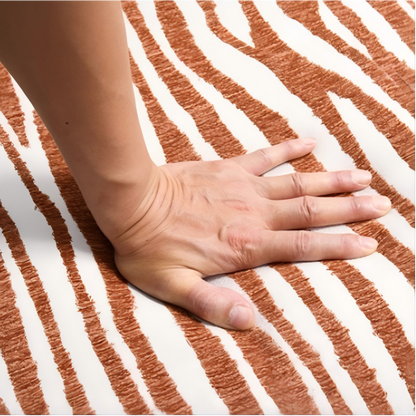 Contemporary Zebra-Stripe Accent Chair – Sculptural Cylindrical Backrest