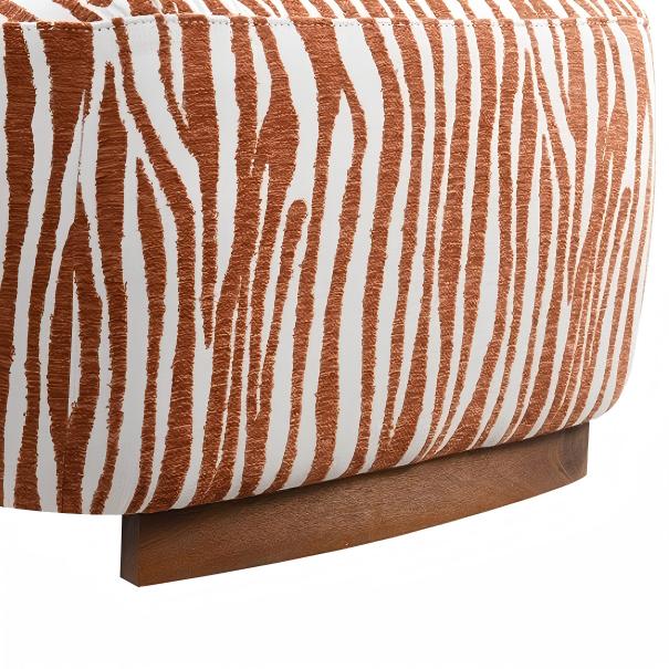 Contemporary Zebra-Stripe Accent Chair – Sculptural Cylindrical Backrest