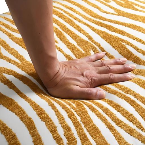 Contemporary Zebra-Stripe Accent Chair – Sculptural Cylindrical Backrest