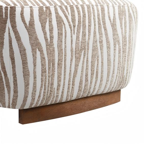 Contemporary Zebra-Stripe Accent Chair – Sculptural Cylindrical Backrest