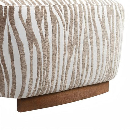 Contemporary Zebra-Stripe Accent Chair – Sculptural Cylindrical Backrest