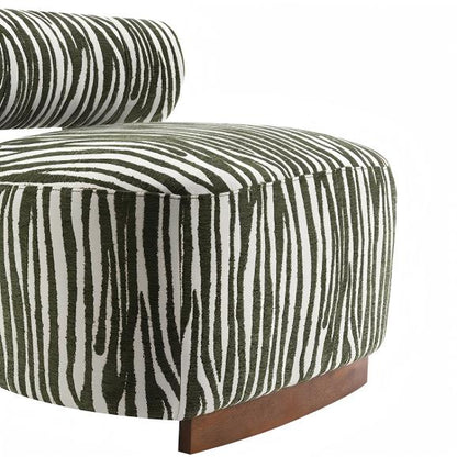 Contemporary Zebra-Stripe Accent Chair – Sculptural Cylindrical Backrest