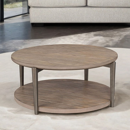 Contemporary Ash Table with Metal Legs and Hidden Casters