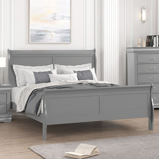 Transitional Sleigh Bed – Timeless Wood Elegance for Modern Bedrooms
