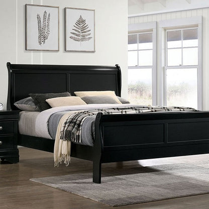 Transitional Sleigh Bed – Timeless Wood Elegance for Modern Bedrooms