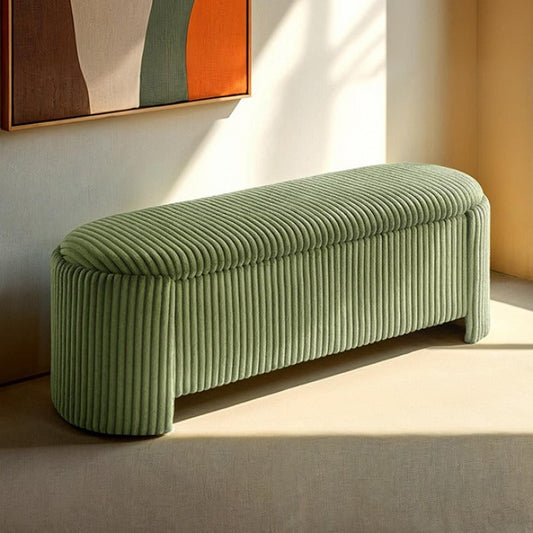 Modern Corduroy Storage Bench - Built with Engineered Wood