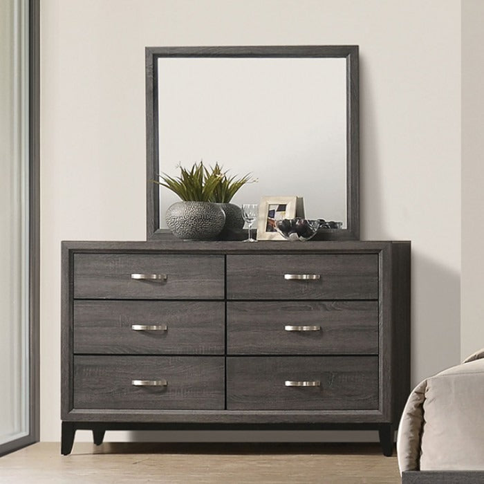 Contemporary Two-Tone Dresser – Engineered Wood, Panel Drawer Fronts and Wooden Legs