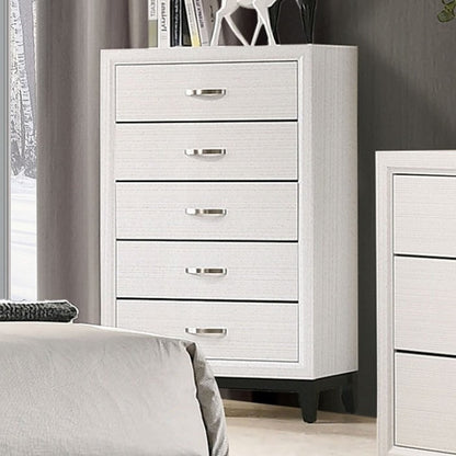 Contemporary Two-Tone Chest – Panel Front Design, Engineered Wood and Wooden Legs