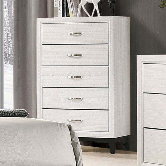 Contemporary Two-Tone Chest – Panel Front Design, Engineered Wood and Wooden Legs