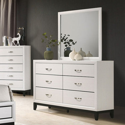 Contemporary Two-Tone Dresser – Engineered Wood, Panel Drawer Fronts and Wooden Legs