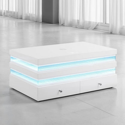 Modern Smart Coffee Table – LED Mood Lighting, Bluetooth Sound and Wireless Charging