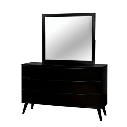 Mid-Century Modern Solid Wood Dresser – Round Tapered Legs and Optional Mirror