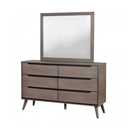 Mid-Century Modern Solid Wood Dresser – Round Tapered Legs and Optional Mirror