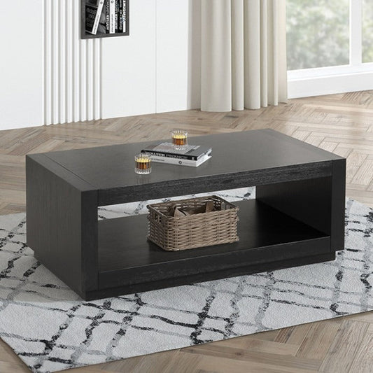 Contemporary Oak Coffee Table – Open Shelf Design with Plinth Base