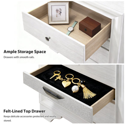 Fully Assembled Contemporary Solid Wood  Nightstand with 3 Drawers