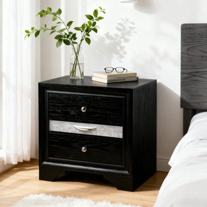 Fully Assembled Contemporary Solid Wood  Nightstand with 3 Drawers